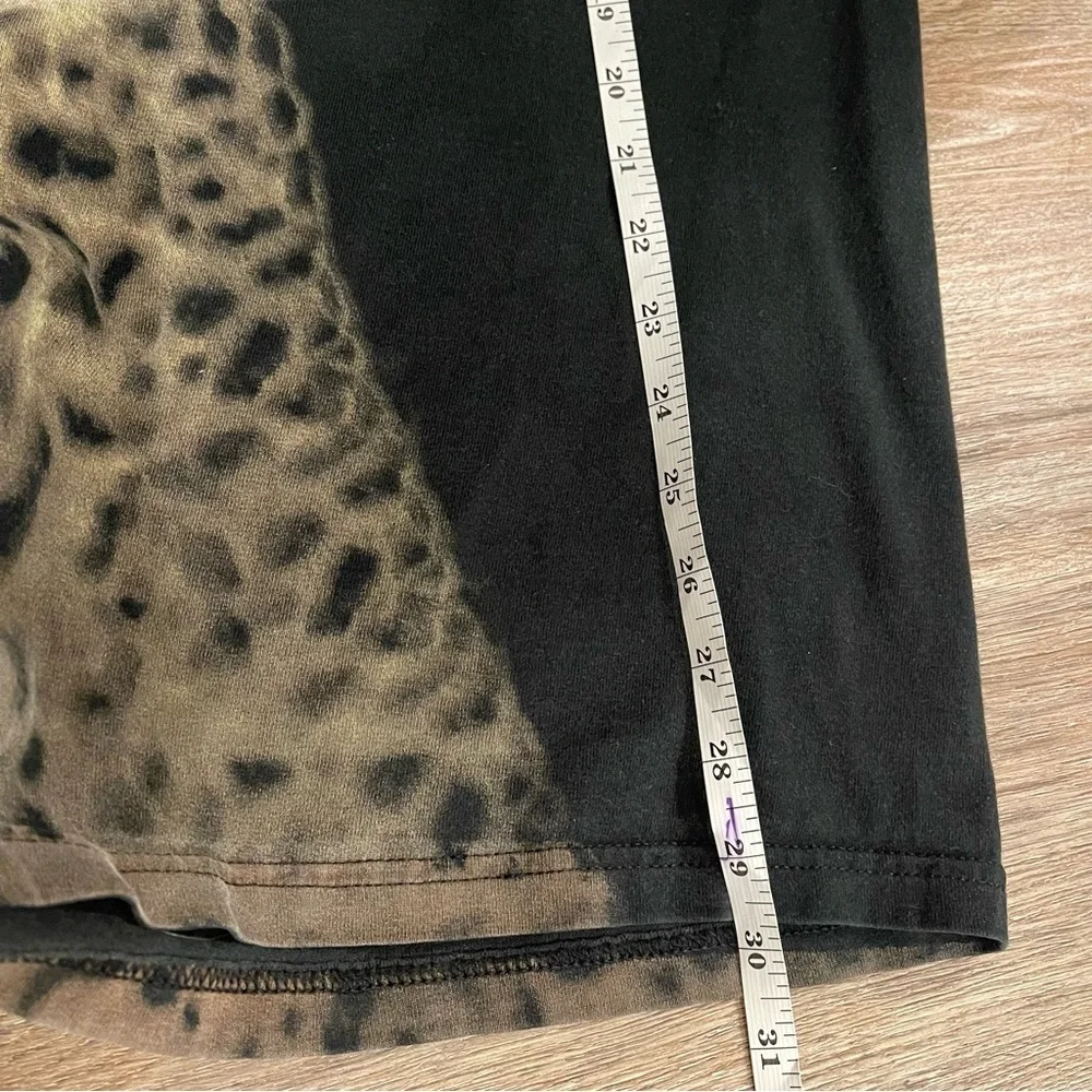 Vintage 90s Streetwear Unisex  XL Faded All Over Print Leopard T-Shirt Black AOP - Picture 6 of 7
